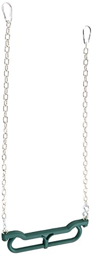 Swing Set Stuff Inc. Combo Trapeze with Uncoated Chain and SSS Logo Sticker, Green