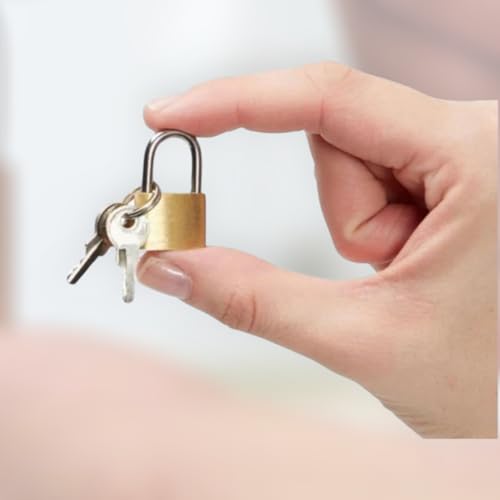 Image of Small Luggage-Lock | Mini Padlock and Keys, Small Safety Lock and Key for Luggage, Bag, Travelling Padlock | 25mm Brass Pad Mini Safety Locks for Office Locker Pack of 2