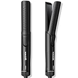 Wavytalk 1 Inch Curling Iron, Airflow Styler with 360° Cooling Air to Lock in Curls Quicker, Hair Straightener and Curler 2 in 1 for All Hair Types, Black