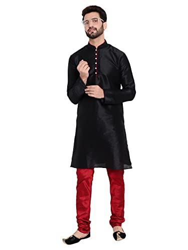 Image of HUZUR Mens Silk 6 Loop Kurta Pajama