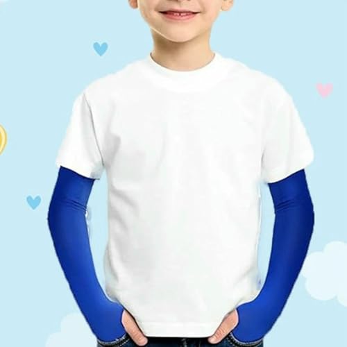Cool Sun Protection Sleeves For Children Solid Color Outdoor Cycling Ice Silk Elastic Sleeves3