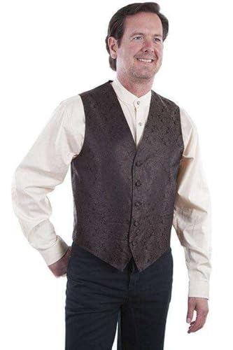 Scully Western Vest Mens Quality Paisley Button 5X Brown RW093NXX3