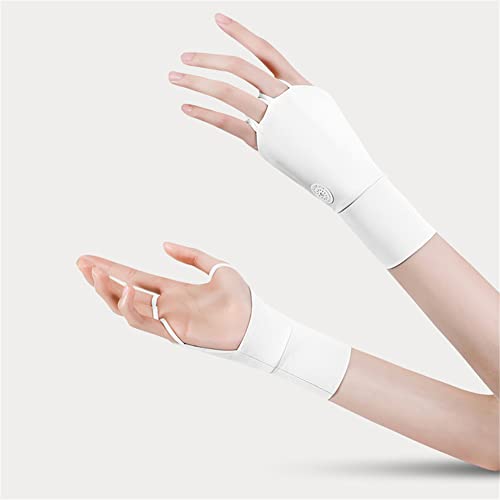 Lizhoumil Womens Half Finger Copper Infused Technology Golf Glove, Women's Half Finger Golf Gloves, Outdoor Cycling Fishing Breathable Hollowed Sports Gloves - Left & Right Hand White #TOP25