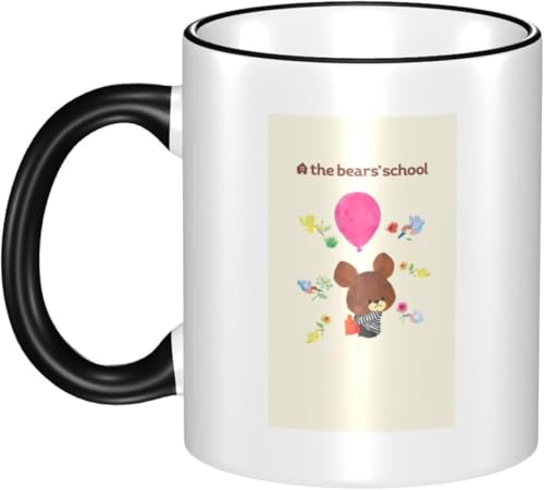 男女贈り物くまのがっこう 耐熱カップ セラミック ティーカップ 陶器 マグ マグカップ コーヒーカップ かわいい セラミック おしゃれコップ かわいい 景品 マグ 贈答品 Black