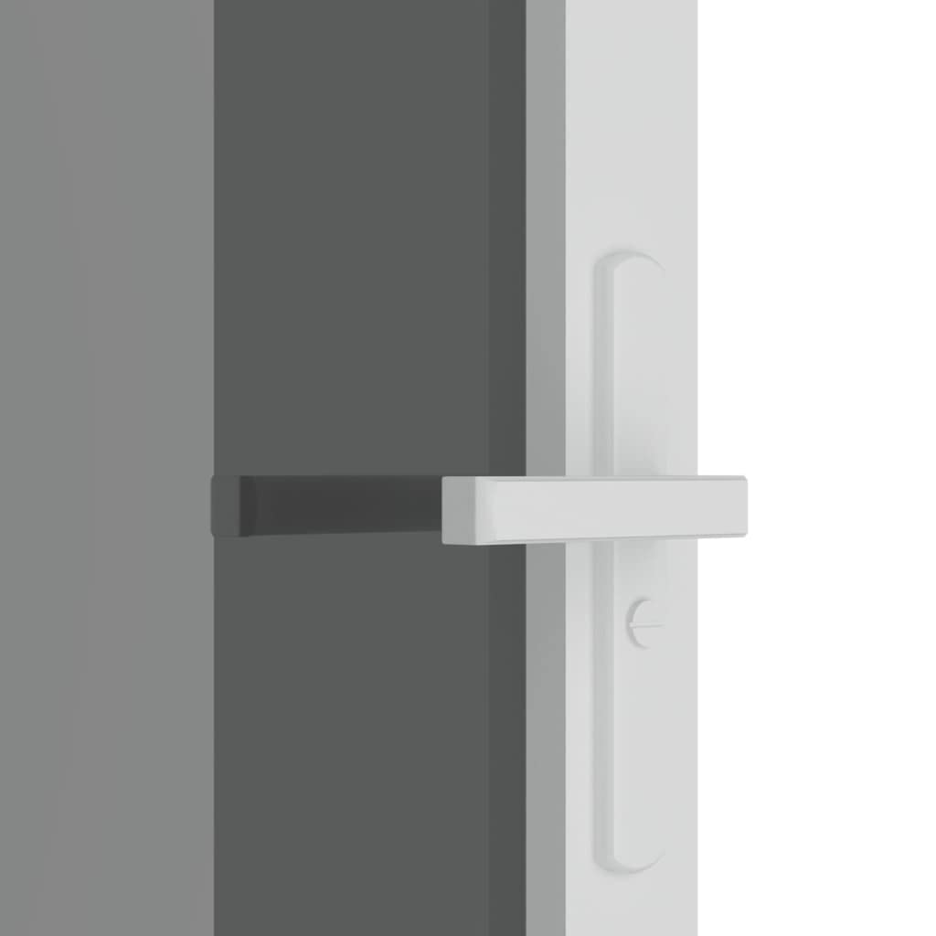 Drzwi wewnętrzne 102,5 x 201,5 cm białe szkło ESG i aluminiumSprzęt Materiały budowlane Drzwi domowe