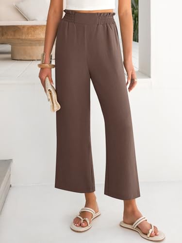 Image of ANRABESS Womens Wide Leg Palazzo Pants Summer Beach High Waisted Cropped Flowy Pants 2026 Dressy Casual Trousers with Pockets