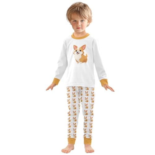 Cartoon Pajamas Set Dog Yellow Long Sleeve PJs Cotton Jammies Sleepwear Top and Pants3