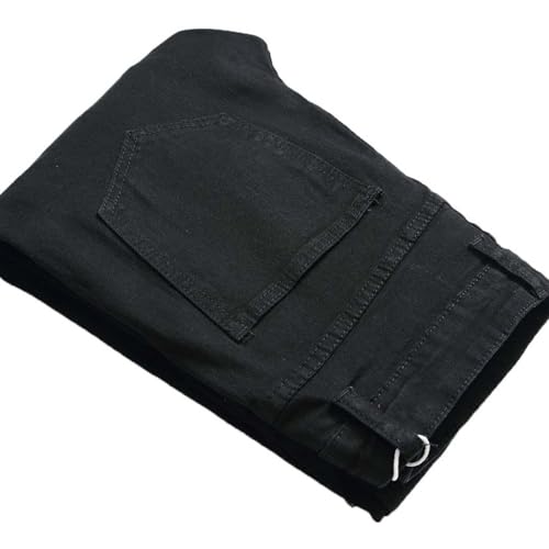 Mens Jeans Stylish Washed Distressed Ripped Denim Pants Utility Work Slim Tapered Jean Vintage 80s Outfits Streetwear3