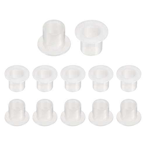 QUARKZMAN 12 Piezas de Bujes de Cojinete, Manga de Cojinetes de Plástico con Bridas de Nailon ID 8.1mm x OD 10mm x Longitud 11mm Casquillos de Brida Blanco