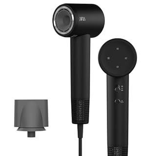 AINA Sèche-cheveux à grande vitesse,Seche cheveux moteur sans brosse, 150.000 tours par minute, léger, ionisant&voyage (1A Noir)