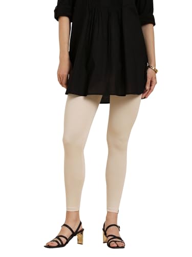 Image of TWIN BIRDS Super Stretchable Cotton Elasthane Fabric Ankle Length Leggings for Women