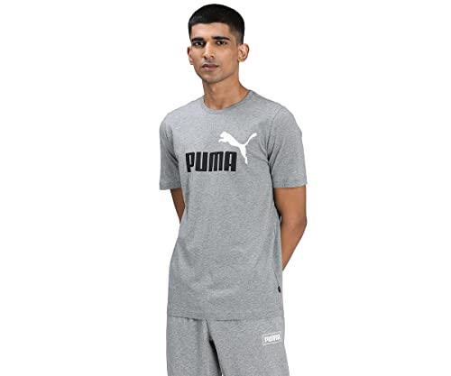 PUMA Herren ESS+ 2 Col Logo Tee T-Shirt, Mittelgraues Heather, L