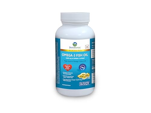 BestSource Omega 3 Fish Oil,(Upgraded EPA & DHA), 1000mg of Omega 3 capsule for healthy lipid profile, Free from Heavy Metals, PCBs, & Dioxins, No fishy smell, No burping, 60 softgels
