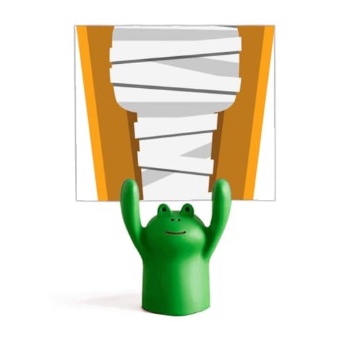 Support pour mémo grenouille et cercueil égyptien pour personnaliser votre espace télétravail