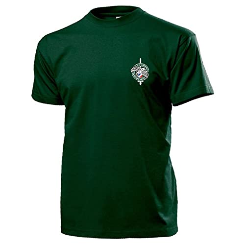 #14174 T-shirt avec insigne Commando Entrainement en français, vert, L