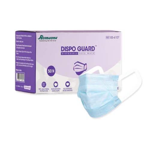 Image of Romsons Dispo Guard 3 Ply Disposable Mask With Softest Non-Woven Fabric