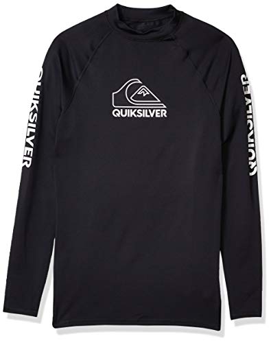 Quiksilver Men's ON Tour LS Long Sleeve Rashguard SURF Shirt, Black, L