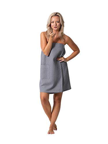 Image of Robe Direct Quick Dry, Lightweight Waffle Spa /Bath Wrap with Adjustable Closure & Elastic Top