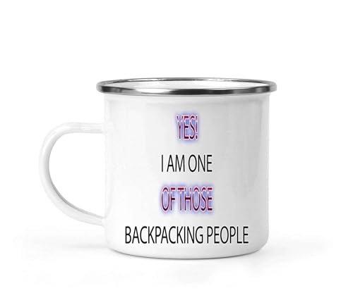 Gift Design Humorous Gift for Hikers - Hiking Is My Karma Workout - for Backpackers - 12 Oz White Stainless Steel Camping Mug