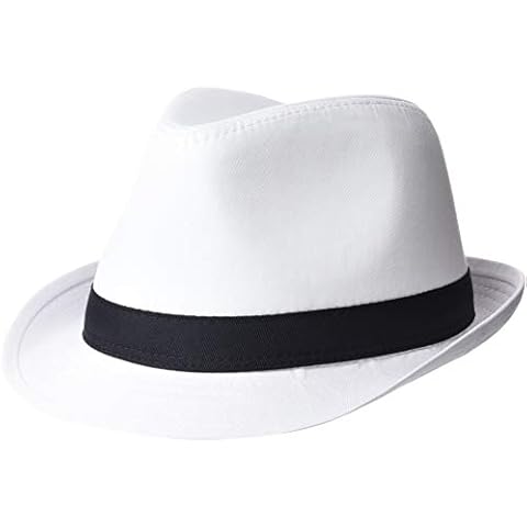 Chapeau fedora Beechfield Taille unique blanc/noir Cover