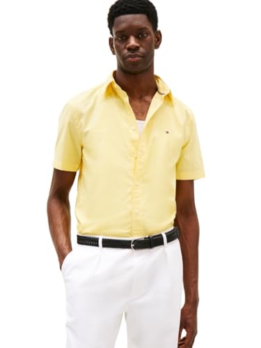 Image of Tommy Hilfiger Men's Short Sleeve Poplin Shirts in Regular Fit, Men's Button Down Shirts