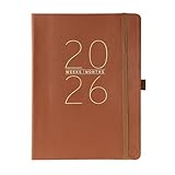 Graphique 2026 Apollo Business Planner | 18 Month Organizer, July 2025 - Dec. 2026 | Weekly & Monthly Spreads | To-Do List & Note Pages | Pen Loop | Vegan Leather | Classic Brown | 6” x 8”
