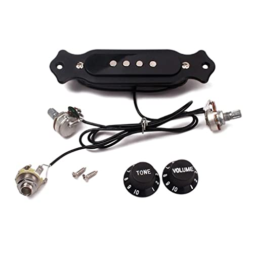 JSEIAJB Sound Hole Prewired Active Pickup 4 String for Cigar Box Guitar Parts Accessories