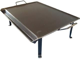 FPLUS Plancha de Acero 4 mm + 2 Asas Metal + Patas con Vertegrasas 50x33 cm