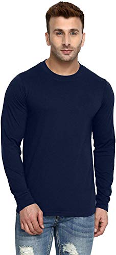 Image of LAZYCHUNKS Men's Cotton Full Sleeve T-Shirt | Round Neck Men's Tshirt