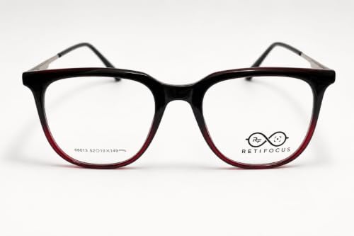 Image of Soft Square Optical Eyeglass Frame for Men & Women, Front with Metal Temples, Clear Demo Lenses, Lightweight Mixed Material Frame, Ribbed Temple Design for Prescription Lens Replacement