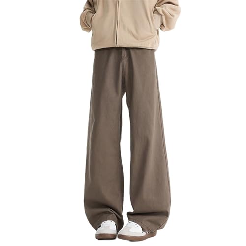 Men's American Retro Cotton Denim Jeans Straight Wide Leg Pants3