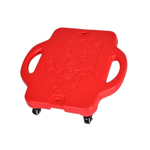 rockible Portable Sitting Scooter Board for Children with Casters, Red