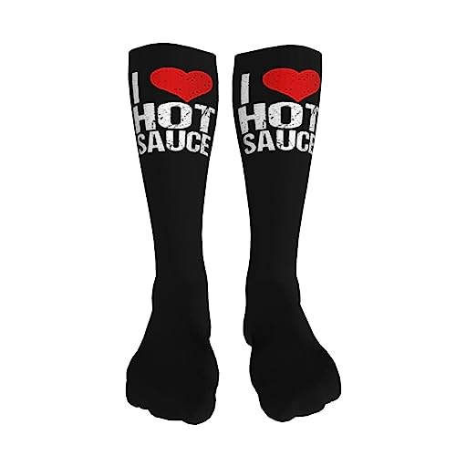 I Love Hot Sauce Knee High Socks For Women Long Tube Socks Athletic Compression Socks Unisex High Socks Girls3