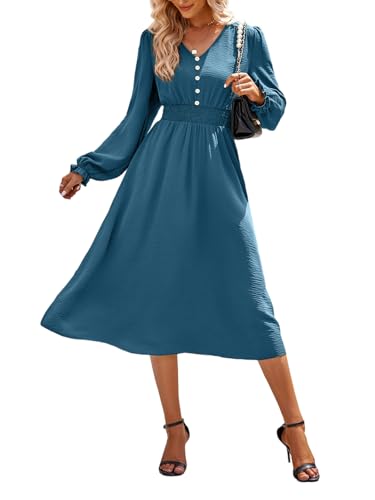 Robe midi à volants légère et fluide avec col V plongeant style bohème