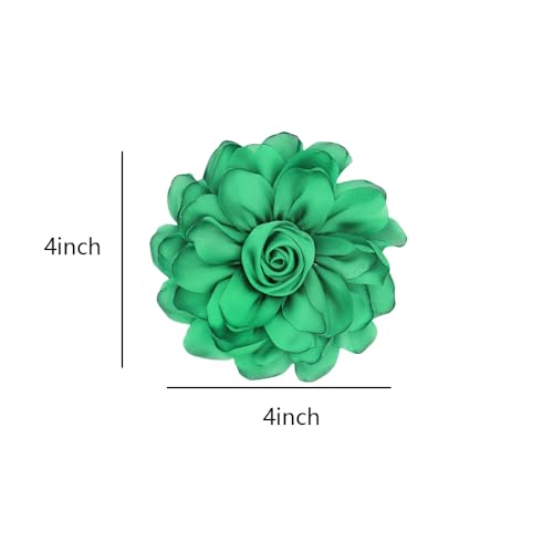 Image of Large Red Rose Flower Brooches Pins for Women Dainty Satin Fabric Brooches Big Camellia Flower Brooch Wedding Party Clothing Pin Accessory Jewelry