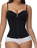 SHAPSHE Waist Trainer for Women Tummy Control Vest Black Corset Shapewear Bustier Tank Tops Going Out Underbust Body Shaper with Straps