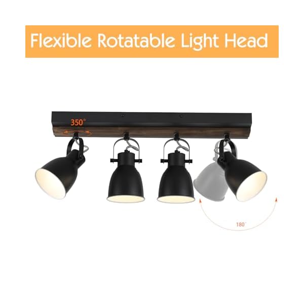 Keesfu lighting farmhouse track lighting 4 light track lighting fixtures ceiling black kitchen track lighting for kitchen and dining room  urban country home decor