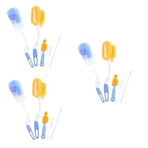 Healeved 15piezas Cepillos Limpiadores para Biberones y Esponjas Multifuncionales para Bebés Aleatorios Limpieza De Accesorios para Alimentación Infantil
