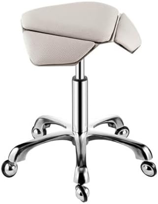 Ergonomic Saddle Stool, 360° Rotating Chair, Adjustable Height 41-55cm, Mobile Salon Stool for Home Office & Beauty Shop, Stylish Green Design