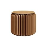 Folding Stool - 12Inch Home Furniture 660lb Load Capacity Foldable Paper Stool - Eco-Friendly Kraft Paper Honeycomb Design,Foldable to 1.2',Brown Modern Minimalist Stool for Living Room(Brown)