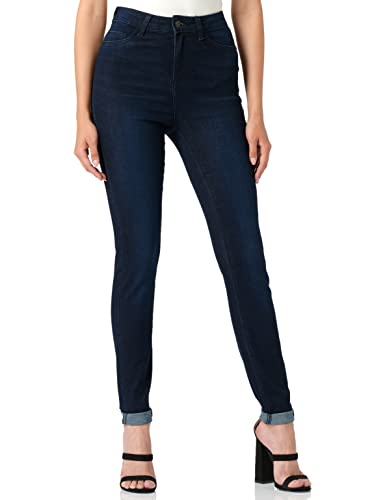 Noisy May Damen Skinny Fit Jeans | High Waist Denim Stretch Hose | Raw...