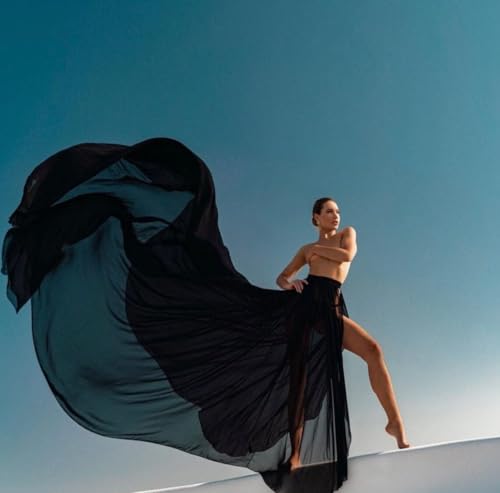 Infinity Flying Skirt | Black Folwy Dresses for Photoshoot | Photoshoot Dresses | Flowy Skirt | Engagement Dress | Santorini Flying Skirts4