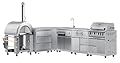 KoolMore KM-OKSKIT-CONFIG111 Outdoor Series Modular Kitchen with a Dual Fuel Pizza Oven, 3 Drawer, Corner, Sink, Side Buner, 30 in. BBQ Grill and Cabinet in Stainless-Steel, Silver