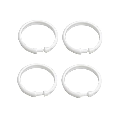 IWOWHERO 24Pcs Shower Curtain Hooks Large Rustproof Plastic Rings for Easy Glide for Bathroom Tub Dressing Versatile for Scarves and Hats White