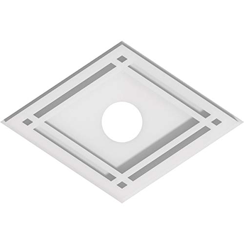 Image of Ekena Millwork CMP12X8DD-02000 Diamond Architectural Grade PVC Contemporary Urethane Ceiling Medallions 12 inchW x 8 inchH x 2 inchID x 4 1 /4 inchC x 1 inchP