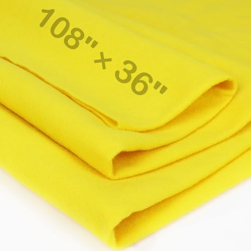 XSEINO Yellow Large Felt Fabric 108 X 36 (3 Square Yards) 1.4 mm Thick Soft Felt Fabric Sheet for Crafts Yellow Series Colors Soft Nonwoven Fabric Fit for Decoration Sewing DIY Crafts
