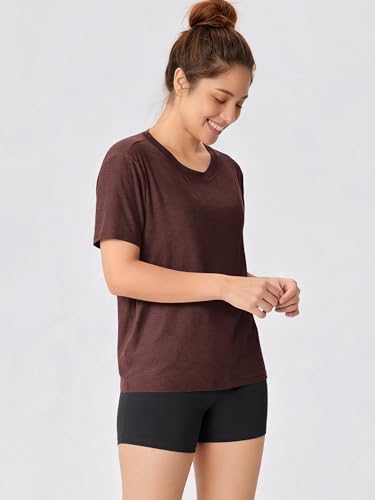 Image of ODODOS Women's Performance Cropped Tee Ultra Soft odSTRATUM Tech Short Sleeve Relaxed Top Crew Neck T-Shirts