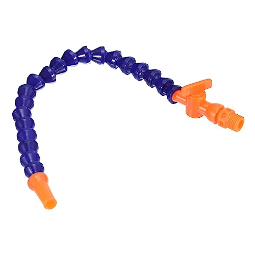 QUARKZMAN 1/4PT Gewinde 7mm Düse ID Flexibles Kühlmittel Rohr x 1Stk Plastik Wasser Öl Kühlmittel Schlauch mit Ventil für Maschine und Ausrüstung [Blau Orange]