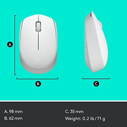 Logitech M170 Wireless Mouse, 2.4 Ghz With Usb Mini Receiver, Optical Tracking, 12-Months Battery Life, Ambidextrous Pc/Mac/Laptop - Off White #TOP7
