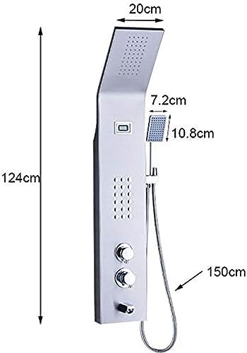 Panel de ducha con efecto lluvia y cascada, grifo digital para baño, juego multifuncional con chorros miniatura 2